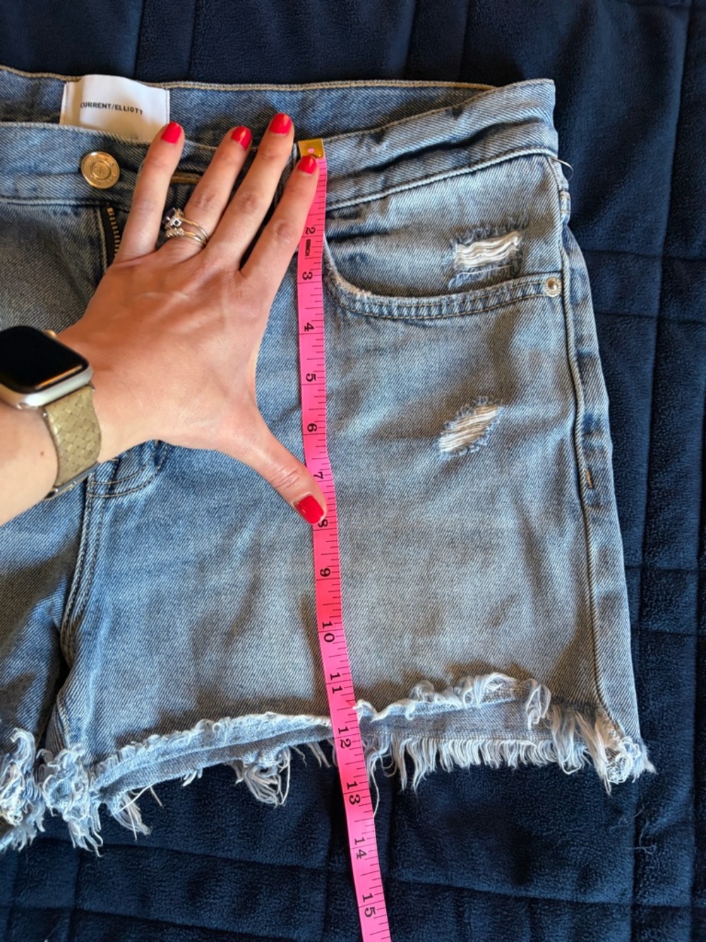 Current/Elliott Light Blue Distressed Denim Cutoff Shorts